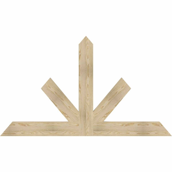 Ekena Millwork Saratoga Rough Sawn Timber Gable Bracket, Douglas Fir, 72"W x 42"H x 2"D x 6"F, 14/12 Pitch GBW072X42X0206SAR00RDF - main